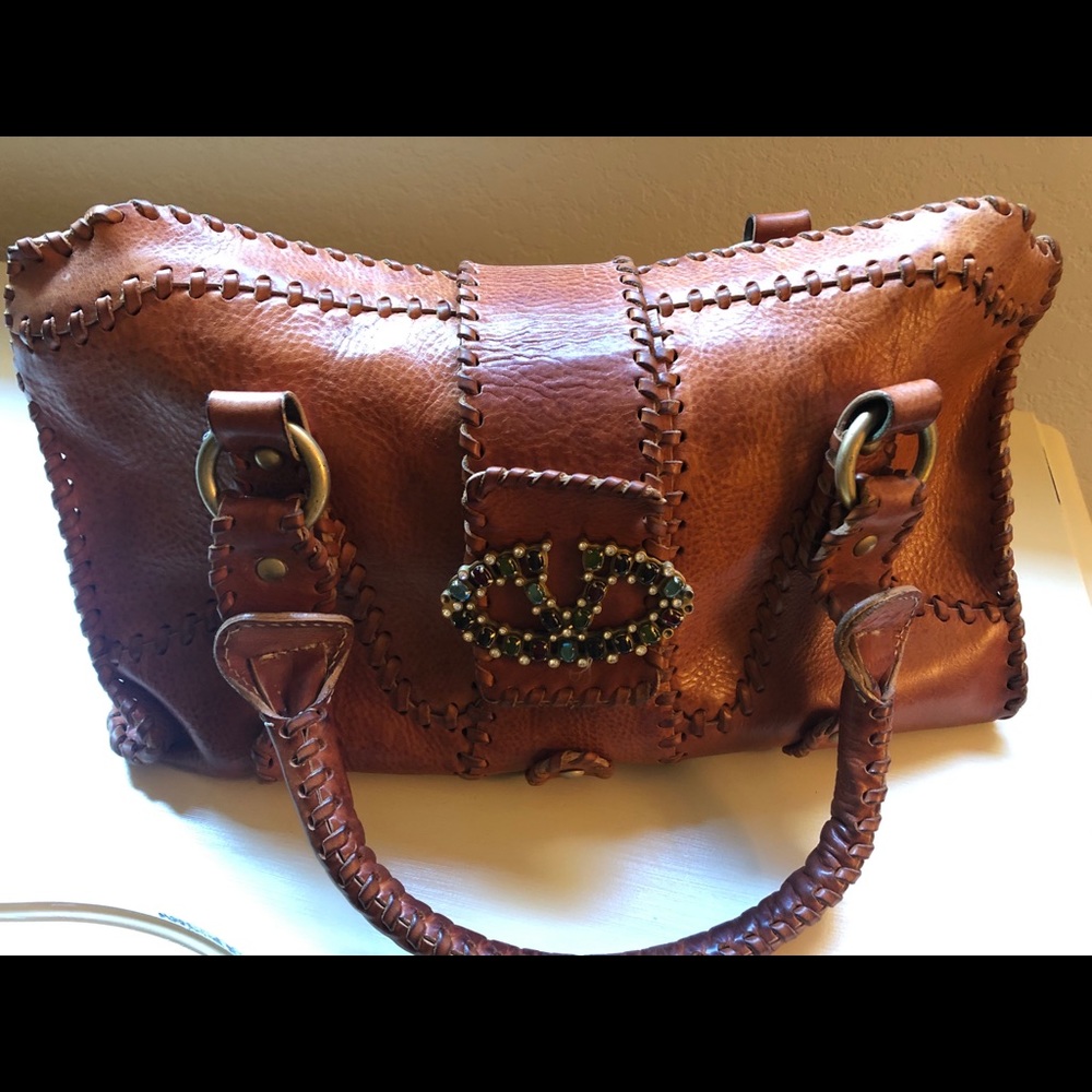 Authentic Valentino Garavani Brown Leather Purse